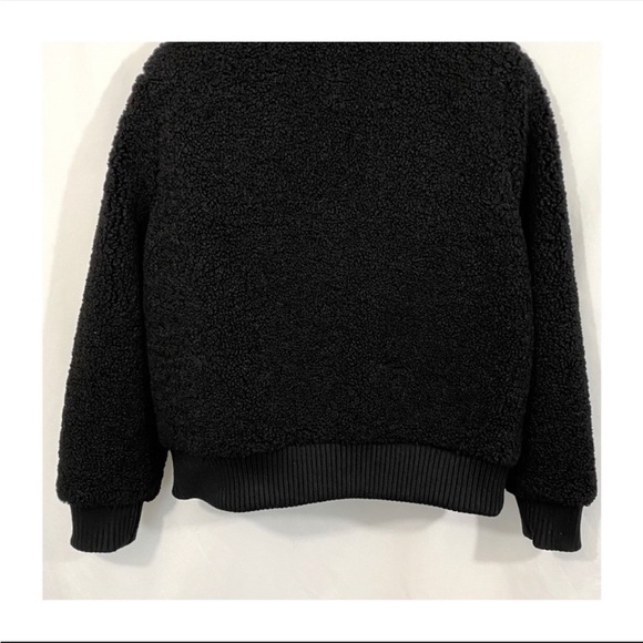 Banana Republic Teddy Sherpa Shearling Full Zip Bomber Jacket In Black - Picture 8 of 12
